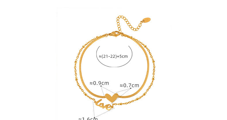 Letter Love Anklet - DippedShop Wholesale - #6195