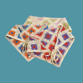 Vintage Floral Check Triangle Hair Bandana MK2BK6W6HHS07