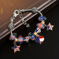 Hiphop American Flag Pattern Beaded Chain Bracelets 8ZA6JBR136T