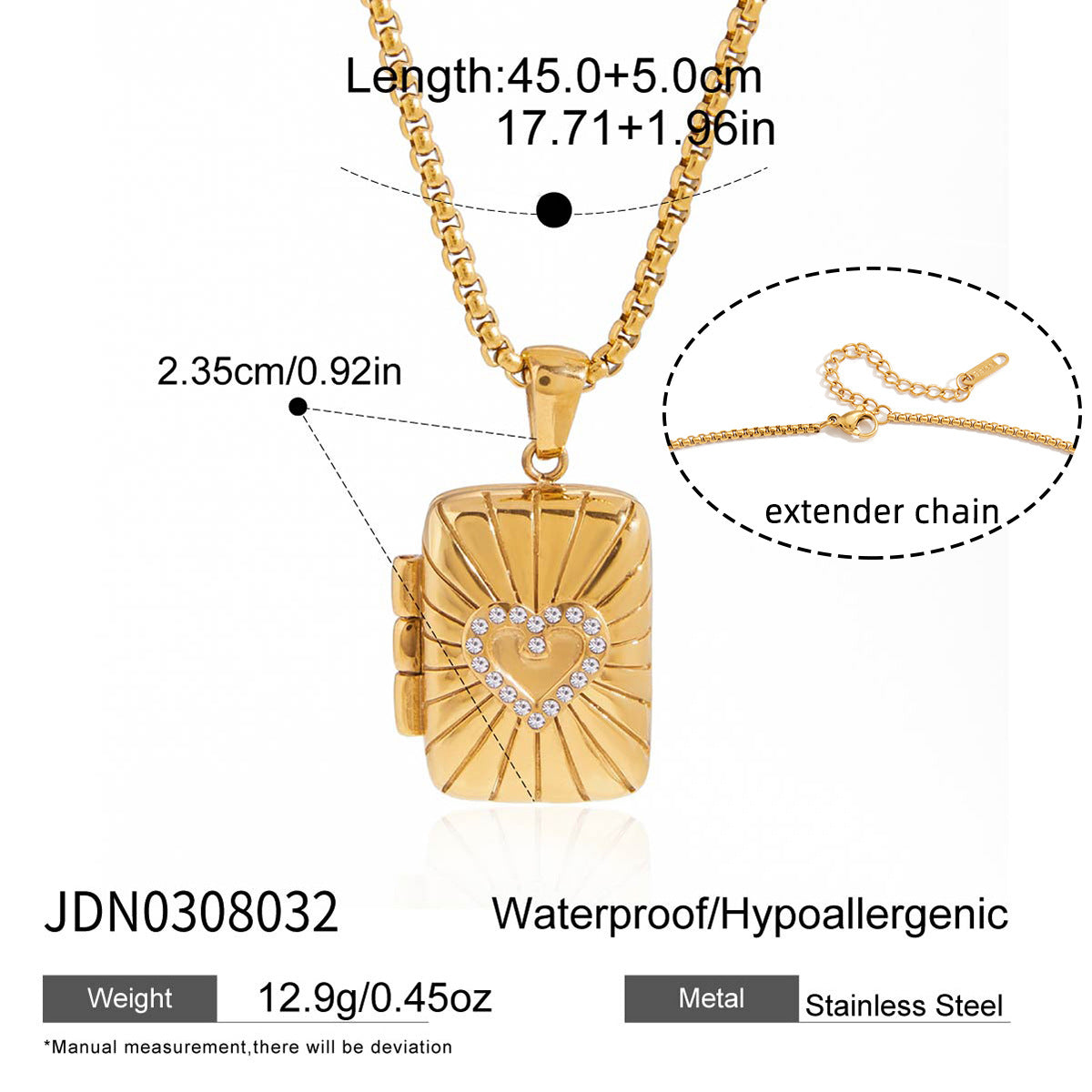 Trendy Oval Pendant Photo Locket Necklace 6W6JNC405L