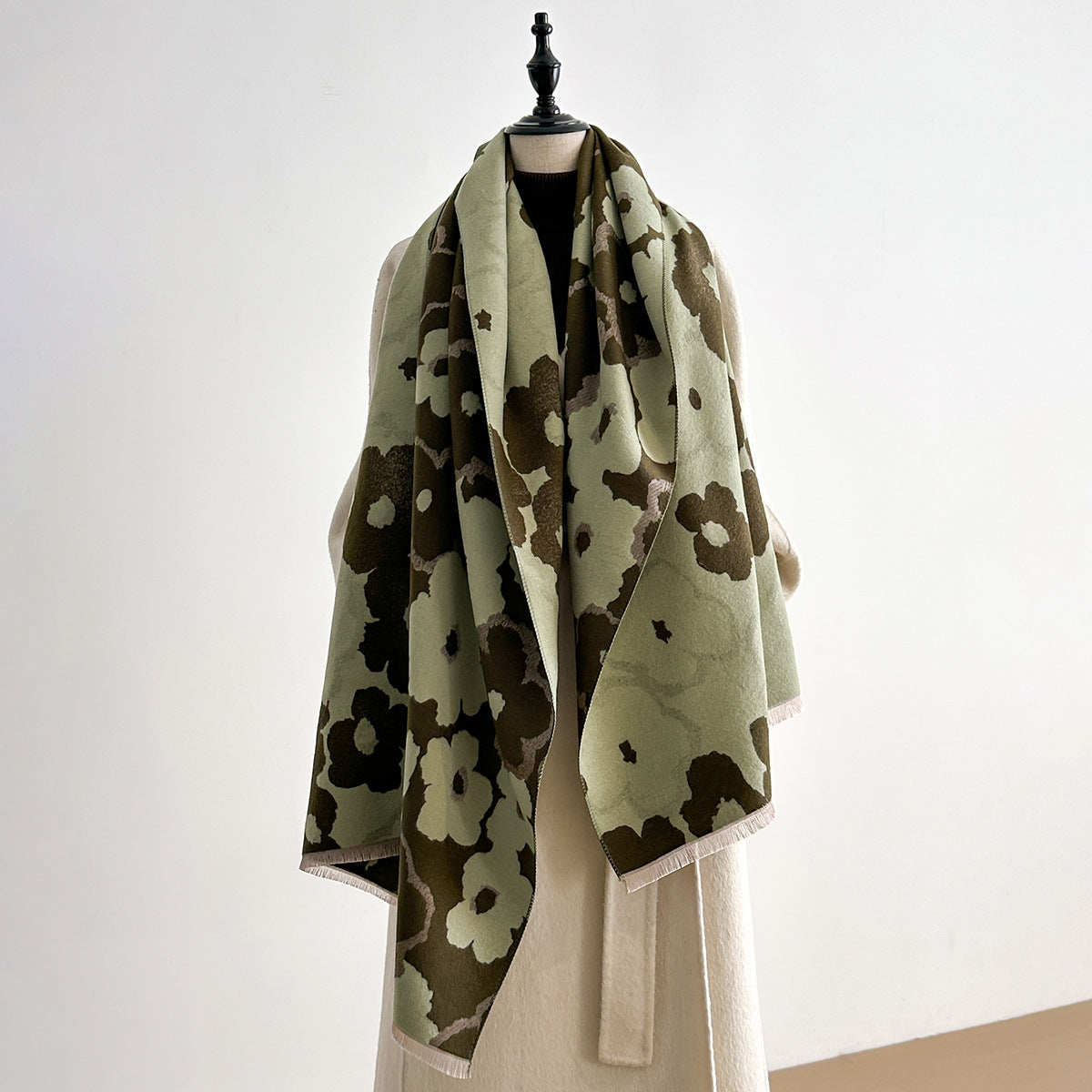 Winter Double-Sided Floral Print Shawl Wrap Scarf 6W6NSC126