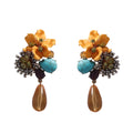 Resin Flower Teardrop Earrings - DippedShop Wholesale - #0099