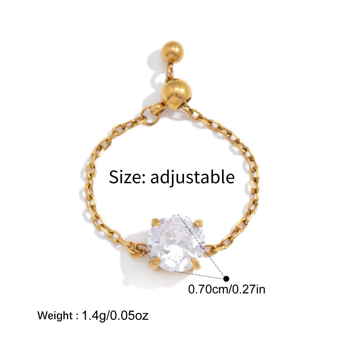 Adjustable Cubic Zirconia Ring - DippedShop Wholesale - #9971
