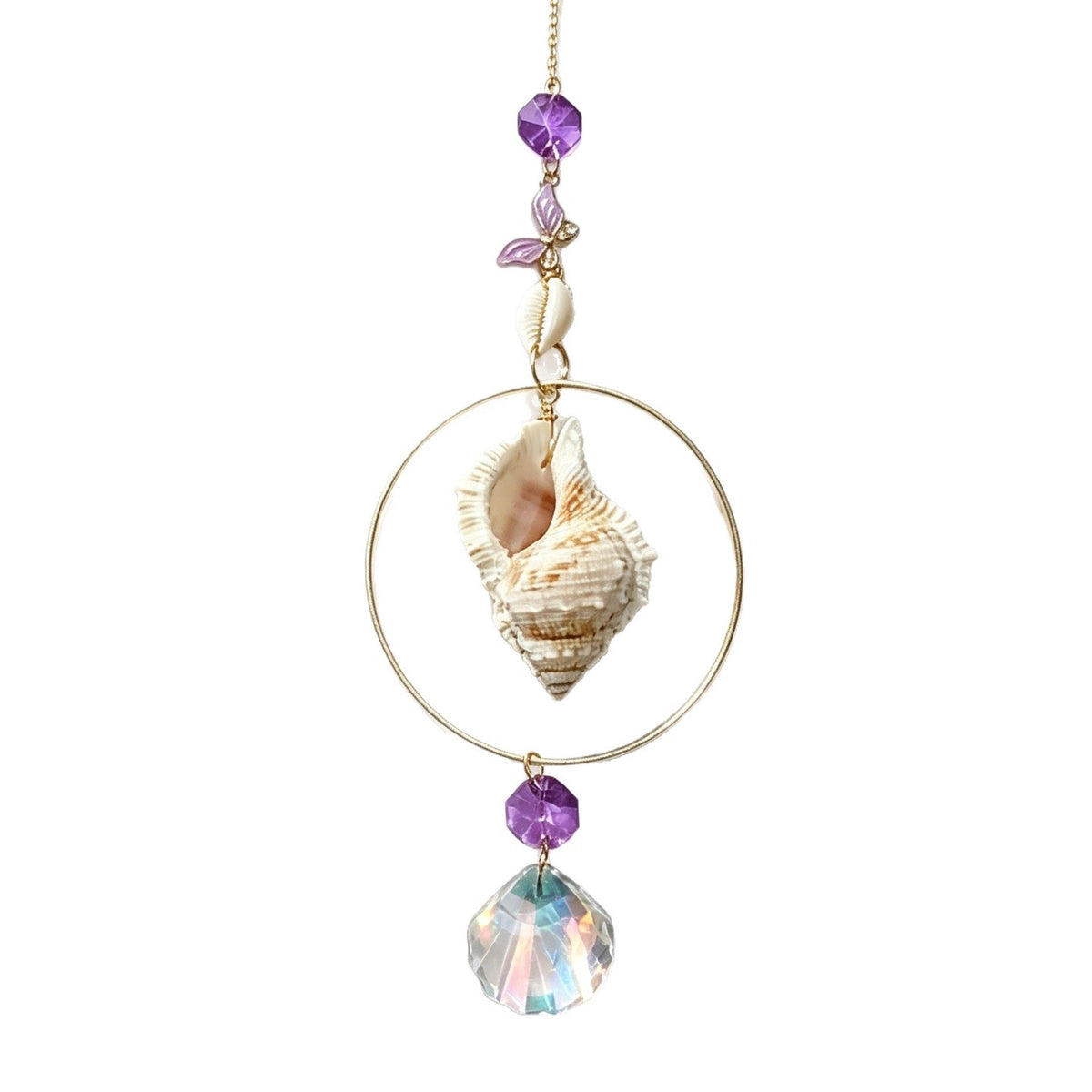Crystal Prism Seashell Sun Catcher Wind Chime 6H7HLS209