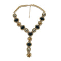 Vintage Gold Plated Oval Resin Jewel Y-necklaces 6W6JNC625