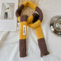 Cute Color Block Striped Knit Slim Scarf 6W6NSW260