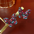 Vintage Cubic Zirconia Butterfly Stud Earrings 6W6JER734