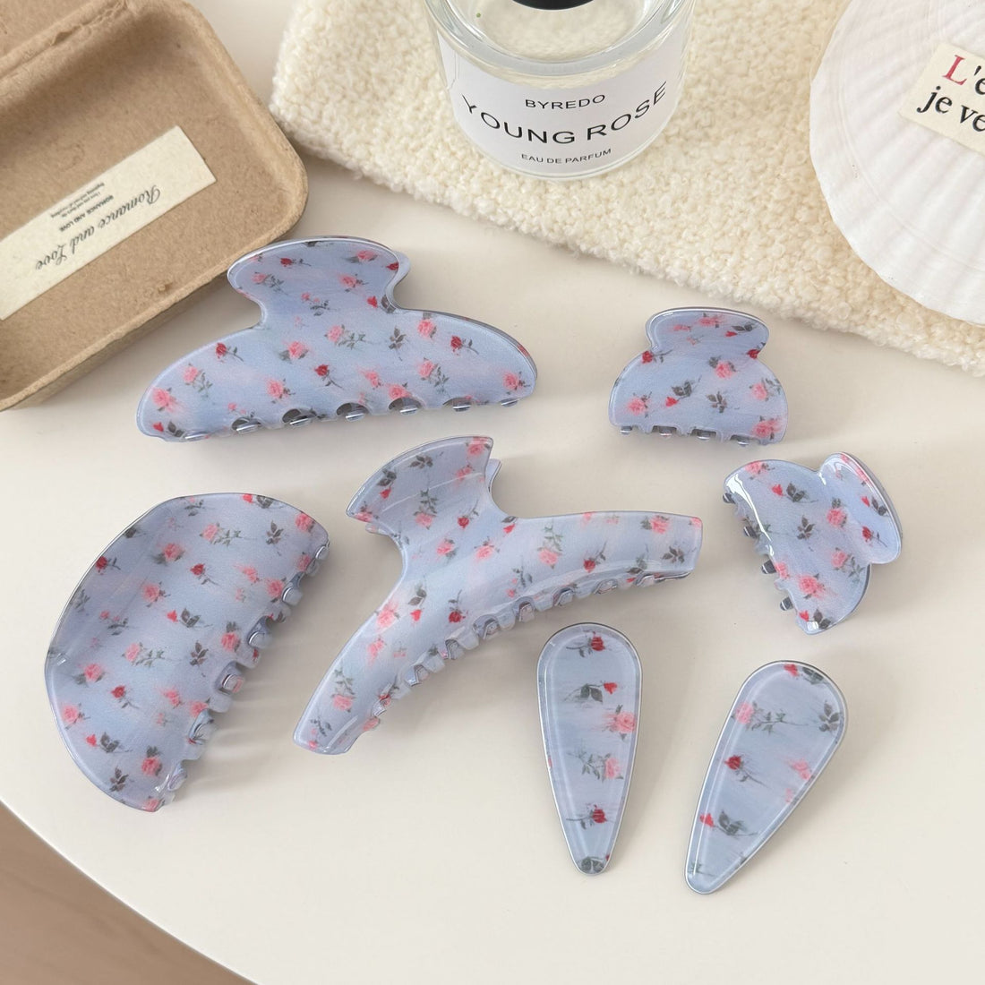 Flower Print Hair Claws - DippedShop Wholesale - #7171