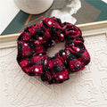 Simple Christmas Plaid Velvet Hair Scrunchie 6W6HSR438