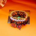 Playful Halloween Pumpkin Spider Beaded Bracelet 6W6JBR450