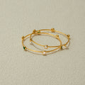 Trendy Gold Plated Pearl Bangle Bracelet 6W6JBR596