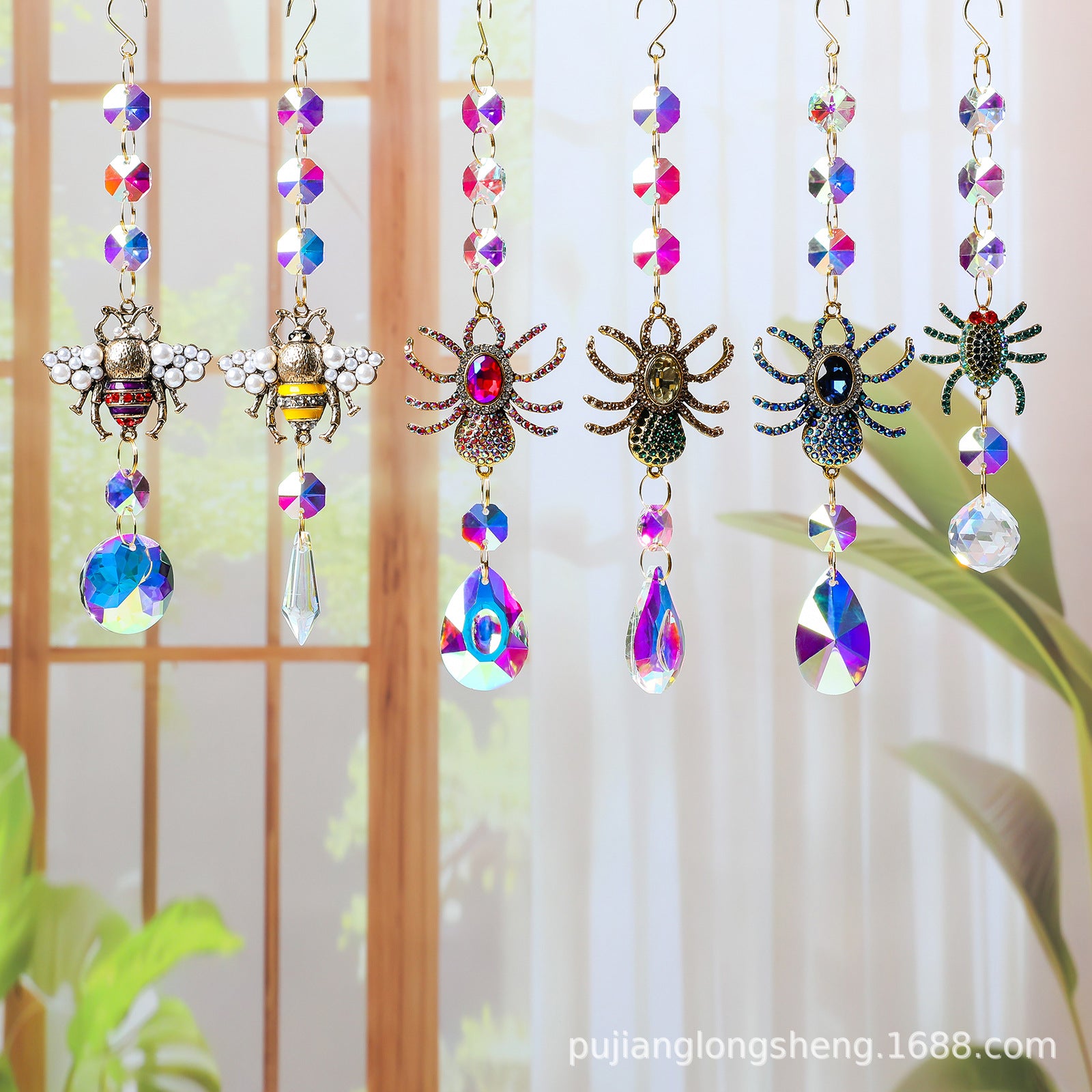 Halloween Jeweled Spider Crystal Suncatcher 6H7HLS140