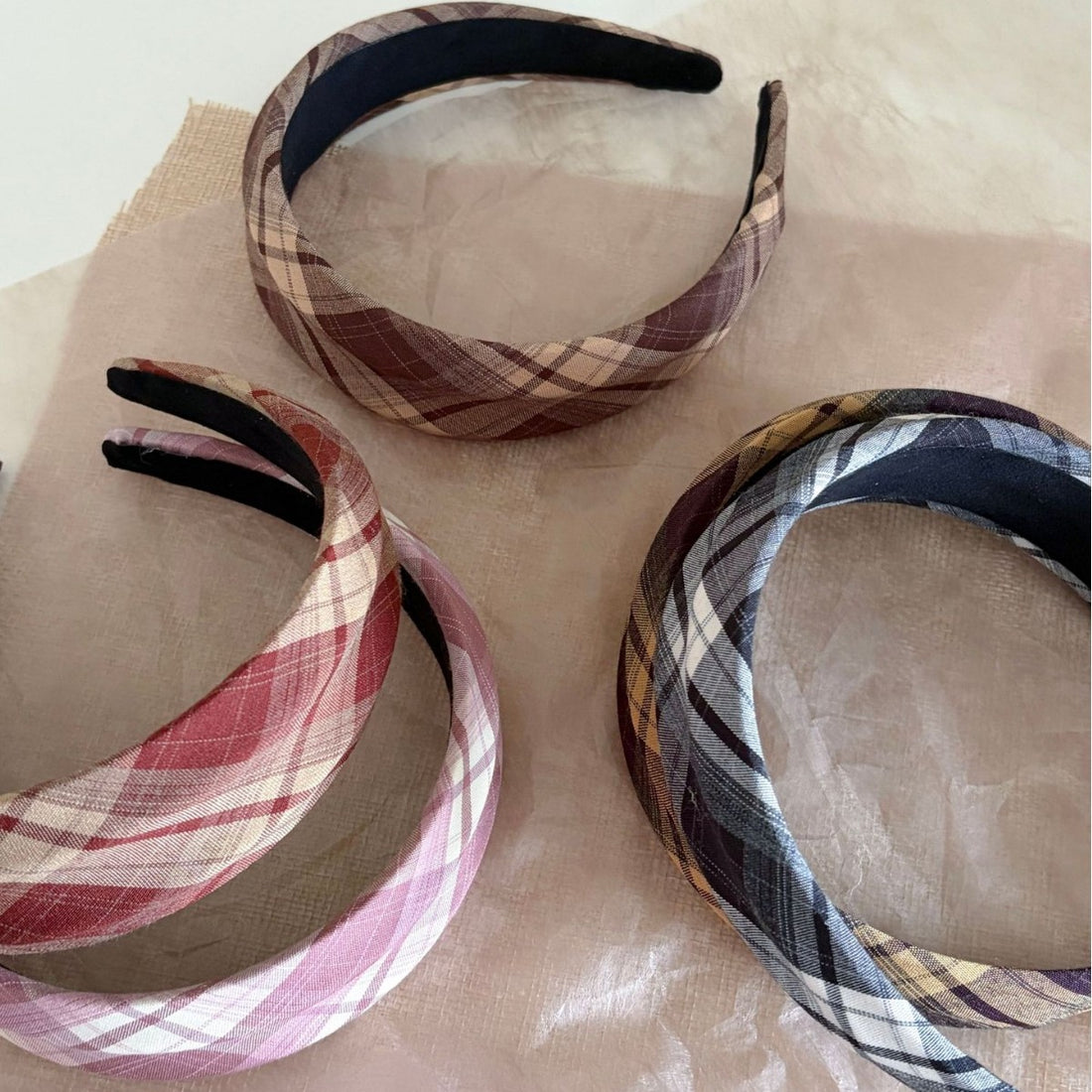 Wide Plaid Headband - DippedShop Wholesale - #4051