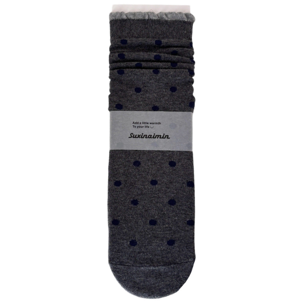 Polka Dot Ruffled Crew Socks - DippedShop Wholesale - #2659