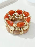 Retro Irregular Acrylic Beaded Bracelet Set 6W6JBR605