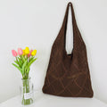 Solid Color Hollow Knit Bag - DippedShop Wholesale - #8019