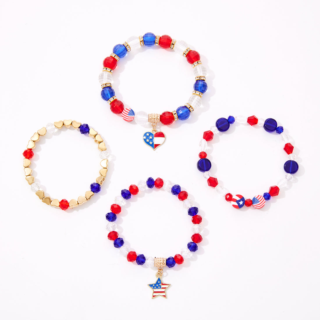 Multi-Layer Heart Pendant Crystal Beaded Bracelet DP25D535
