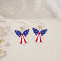 Hiphop USA Flag Love Heart Pendant Hook Earrings 8ZA6JER306L