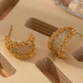 C-Shaped Cubic Zirconia Studs - DippedShop Wholesale - #9635