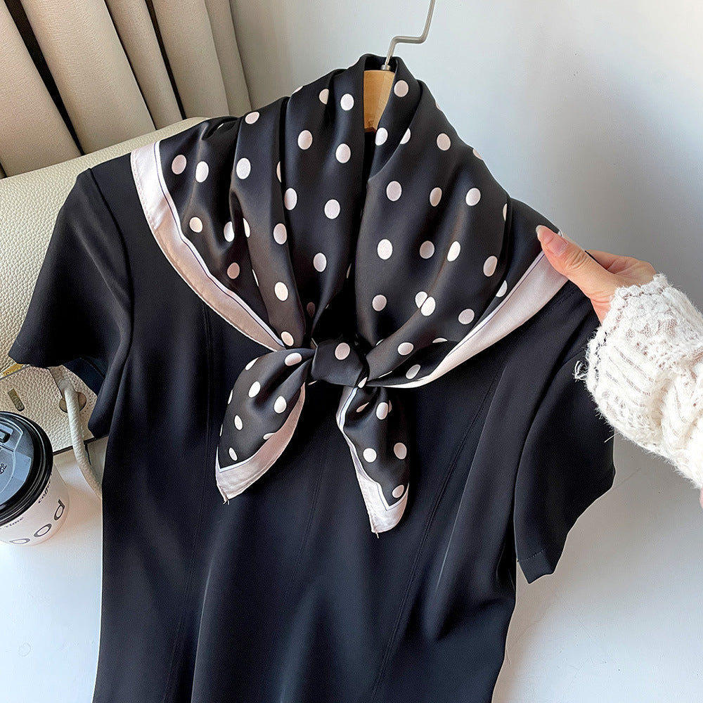 Simple Color Block Polka Dot Square Scarf MK2BW6W6NSI31