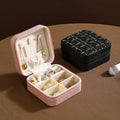 Square Tweed Mini Travel Jewelry Box 6W5CO363
