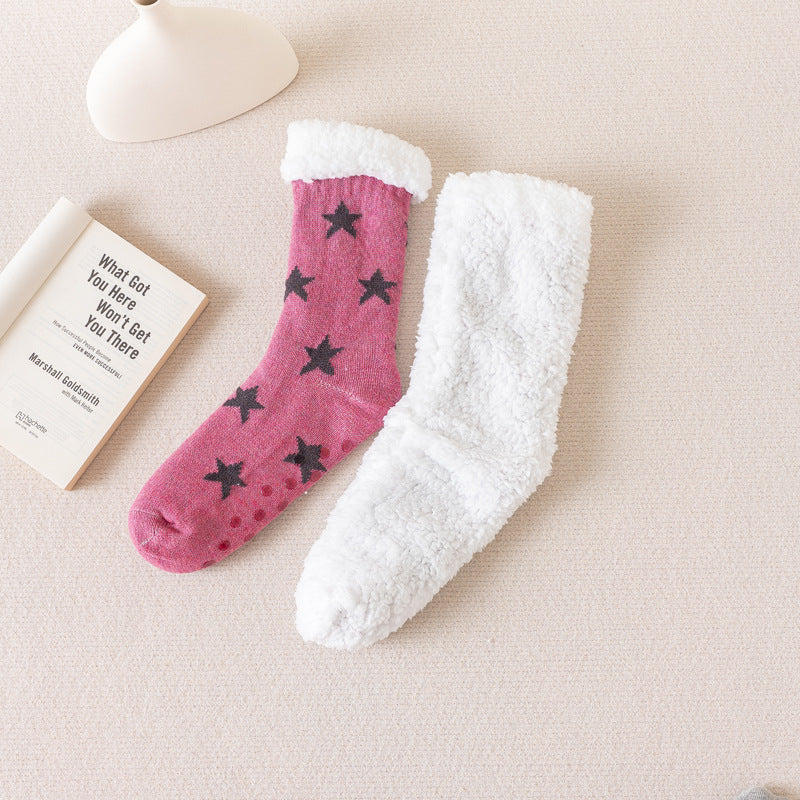 Random Color Sherpa Lined Christmas Socks MK2BLW6W8FSO900