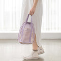 Mesh Foldable Hollow Out Drawstring Stroage Bag 8BW6BOB100L