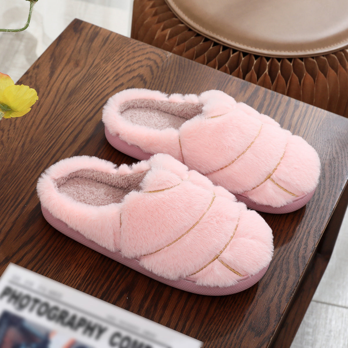 Soft Fluffy Plush Non-Slip Indoor Slippers 6W8FSP241