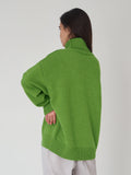 High Collar Loose Sweater - DippedShop Wholesale - #7443