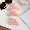 Color Contrast Plaid Hair Claws - DippedShop Wholesale - #9539
