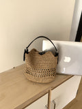 Straw Woven Hobo Bag - DippedShop Wholesale - #4035