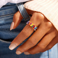 Trendy Gold Plated Colorful Zi - DippedShop Wholesale - #9539