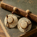Raffia Hat Dangle Earrings - DippedShop Wholesale - #1059