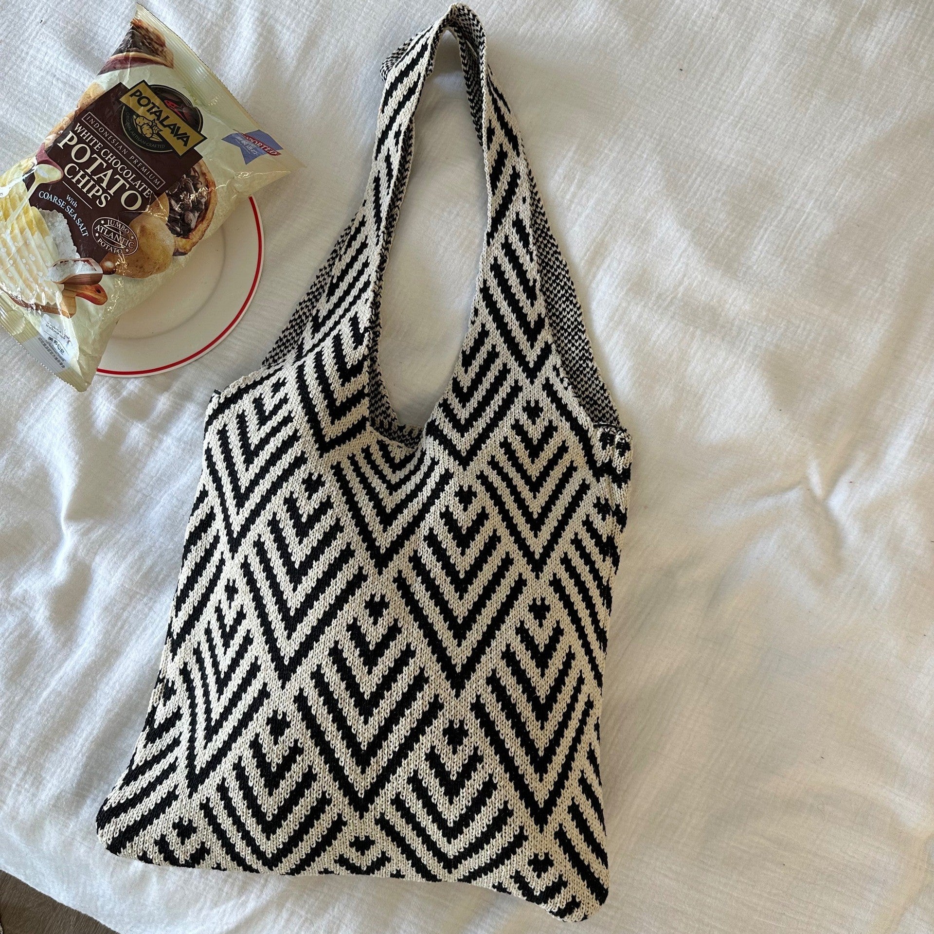 Minimalist Color Block Zebra Pattern Shoulder Bags 6W10BBG1558