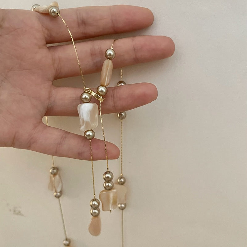 Tiger Eye Stone Beaded Necklace - DippedShop Wholesale - #9459