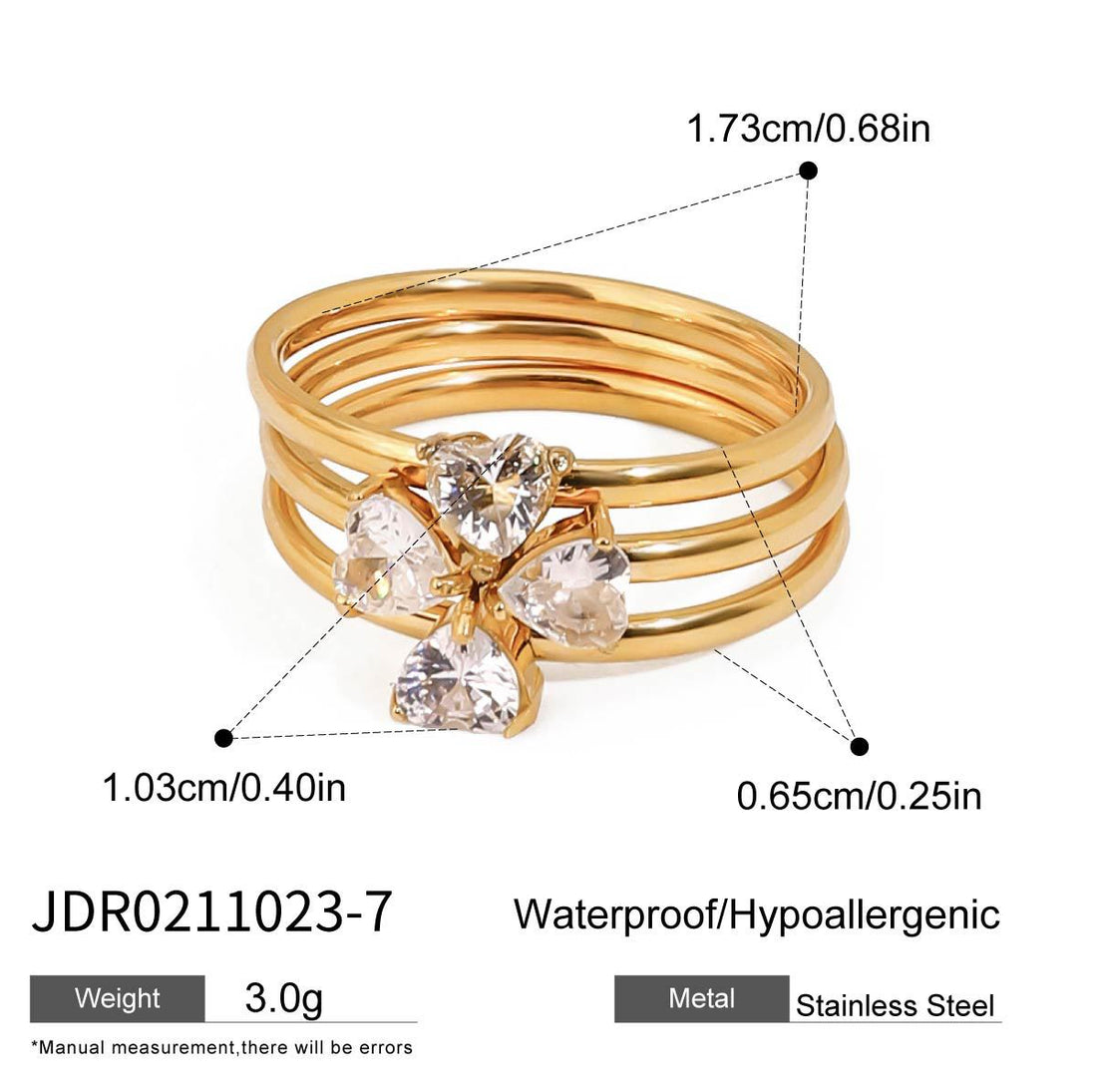 Zircon Layered Adjustable Wide Ring DP25F469