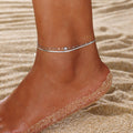 Minimalist Zirconia Double-Layered Snake Chain Anklet 8ZA6JAB07