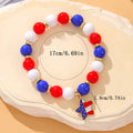 Stylish USA Flag Heart Pendants Beaded Bracelets 8ZA6JBR131T