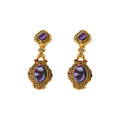 Gradient Purple Agate Oval Earrings 6W6JER780