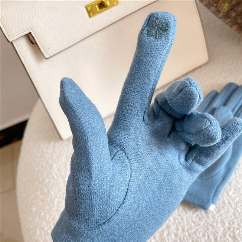 Bowknot Plush Touchscreen Gloves - DippedShop Wholesale - #7987