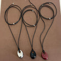 Teardrop pendant leather necklace - DippedShop Wholesale - #9699