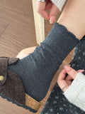 Casual Ruffled Trim Cotton Scrunch Socks 6W8FSO699