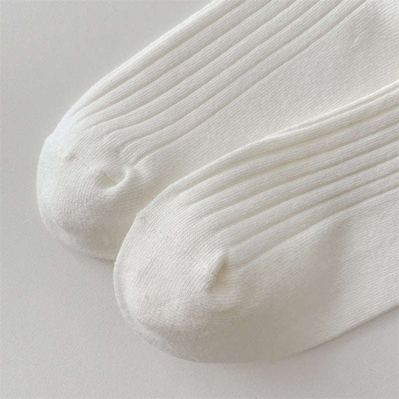 Sweet Satin Ruffle Solid Crew Socks 6W8FSO772