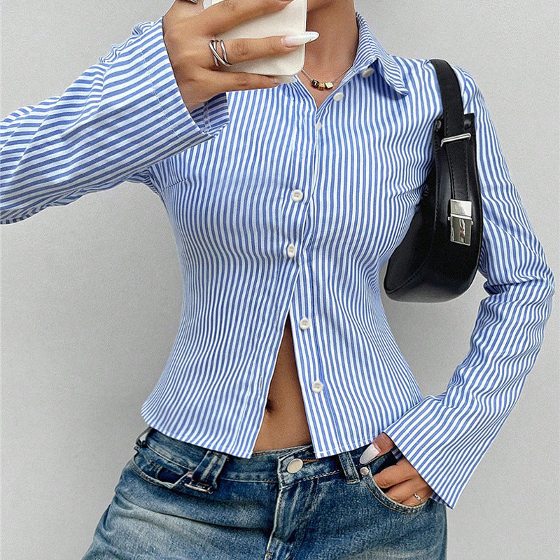 Elegant Striped Polo Shirt - DippedShop Wholesale - #3171