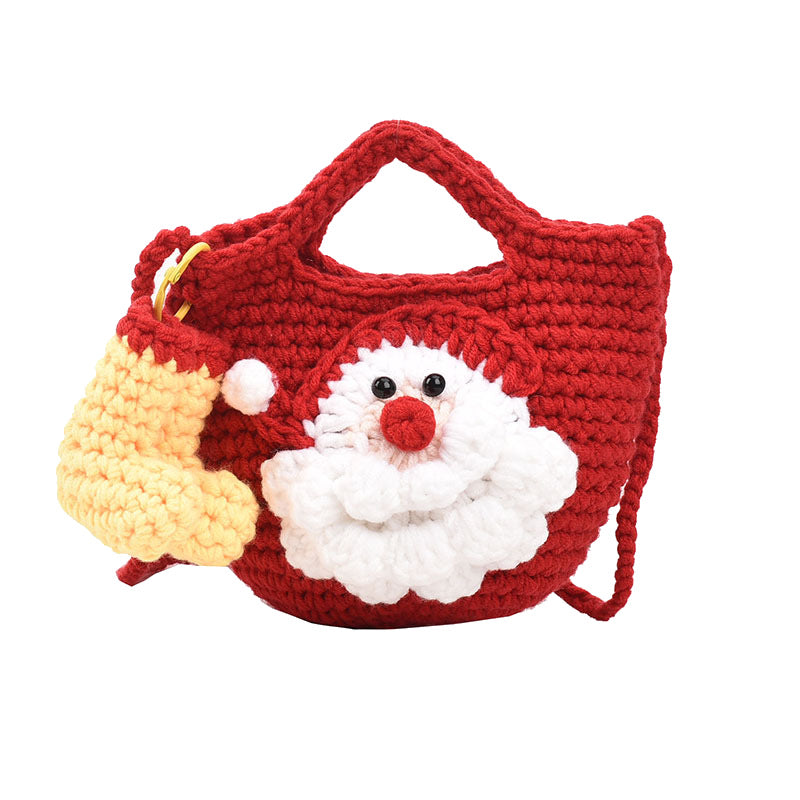 Trendy Santa Claus Crochet Christmas Shoulder Bag DP25H502