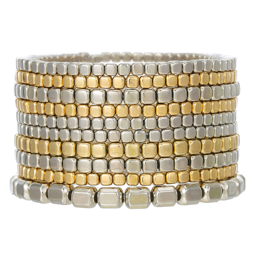 Stylish Gold Plated Multi Layer Beaded Bracelets 6W6JBR501