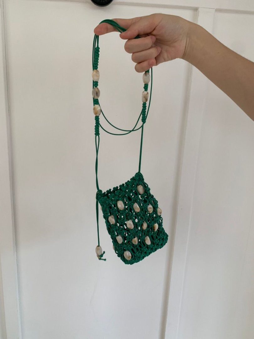 Mini Hollow Hand Made Bead Chain Crossbody Bag 8CW6BBG518L
