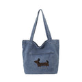 Vintage Embroidered Dog Denim Shoulder Tote Bag 6W10BBG2369