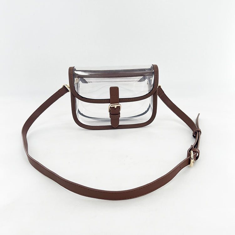 Trendy Transparent Leopard Print Square Crossbody Bag 6W10BBG1966