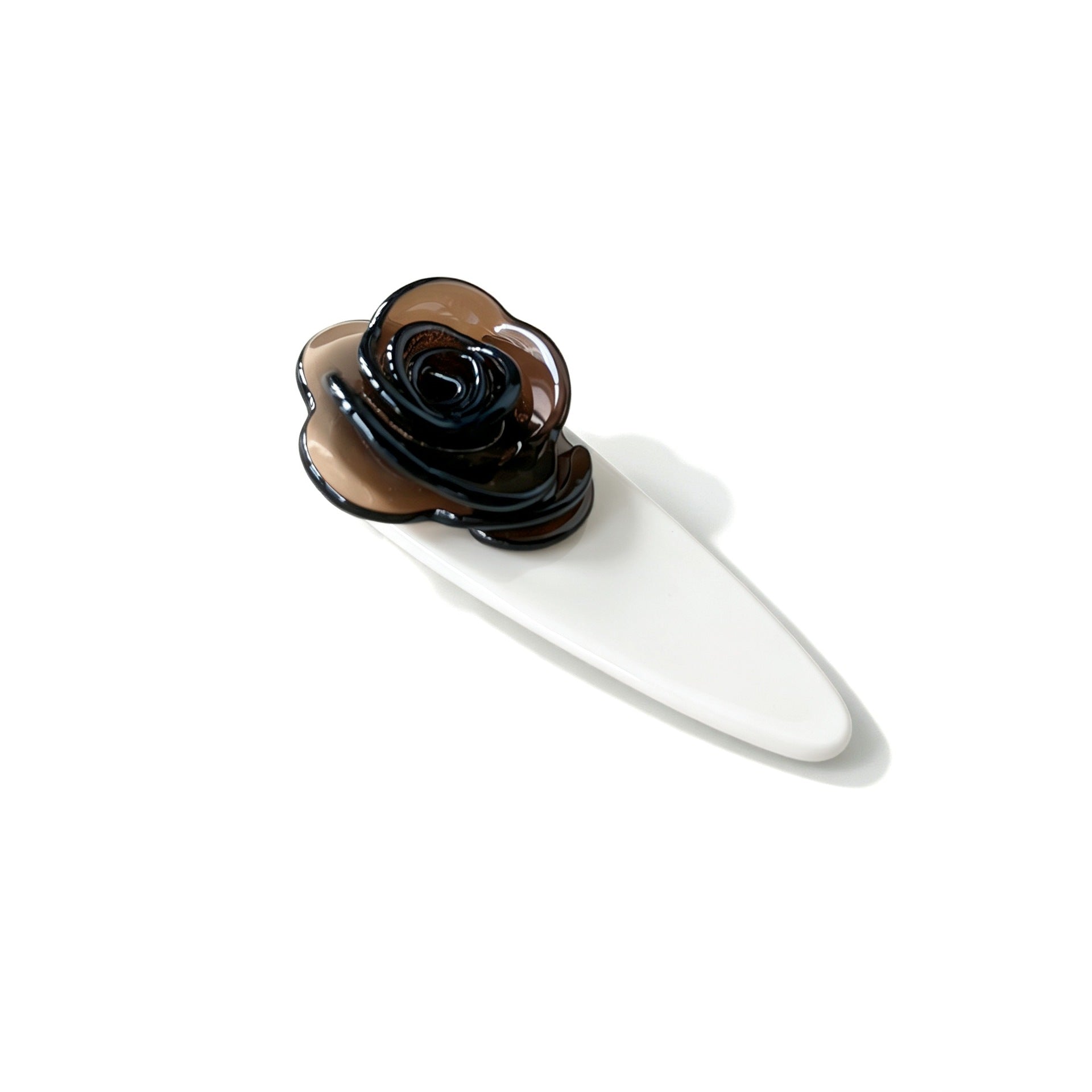 Vintage 3D Rose Flower Acetate Hair Clip 8AS6HCP313T